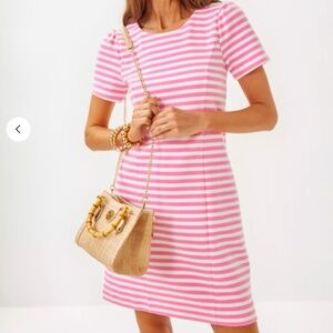 Lilly Pulitzer Women's Pemberly Dress in Rousseau Pink Plume Bloom Stripe